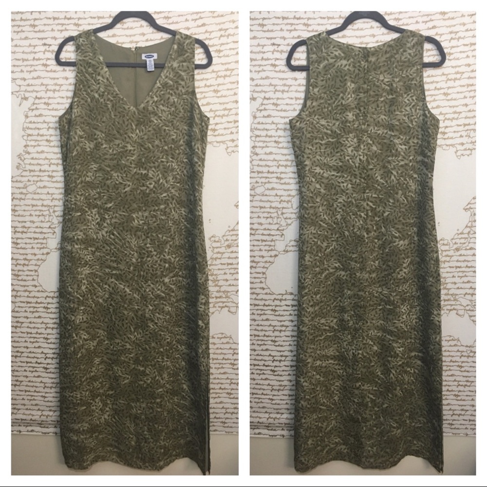 Old Navy Sz 12 Green Cottage Core Maxi Dress A3-8